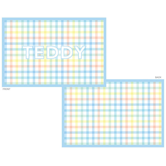 Blue Gingham Laminated Placemat